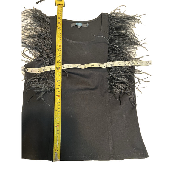 Eva Franco Anthropologie black ostrich goth grunge Witchy tank blouse top small - Picture 6 of 6